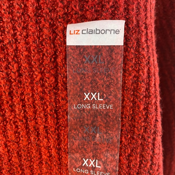 Liz Claiborne Womens Sweater XXL Cabaret Red Pullover Long Sleeves Rhinestones - Picture 4 of 10